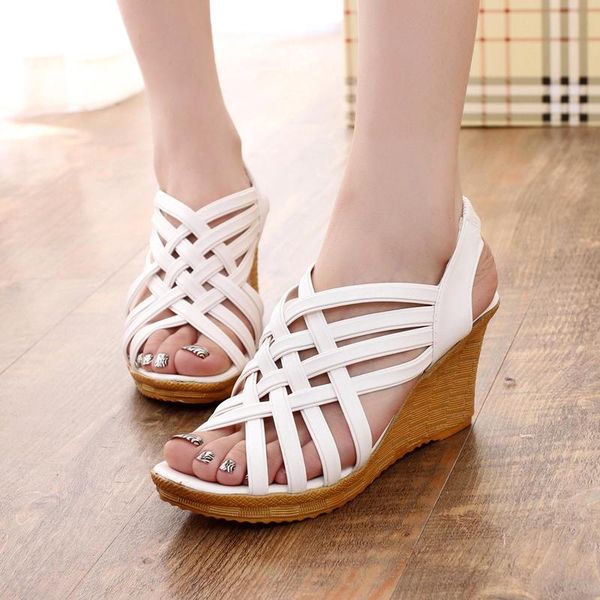 wedge heeled high-heeled female sandals simple temperament elegant female sandals fashion wild fish mouth roman sand, Black
wedge heeled high-heeled female sandals simple temperament elegant female sandals fashion wild fish mouth roman sand, Black