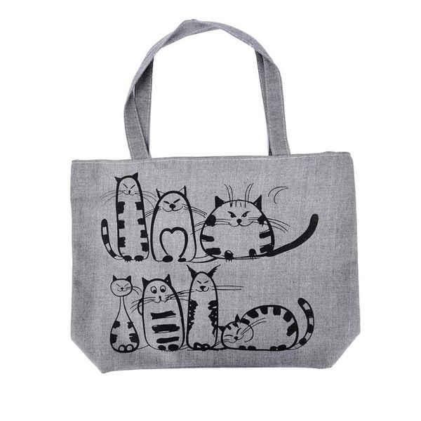 1pcs women cartoon cats printed beach zipper bag bolsa feminina canvas tote shopping handbags sac a main femme de marque
1pcs women cartoon cats printed beach zipper bag bolsa feminina canvas tote shopping handbags sac a main femme de marque