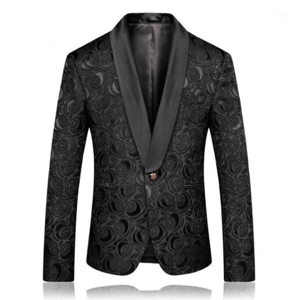 man wedding slim blazer new casual business jacquard suit jacket men banquet formal blazer1, White;black 
man wedding slim blazer new casual business jacquard suit jacket men banquet formal blazer1, White;black