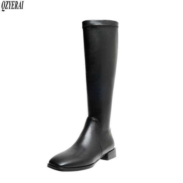 qzyerai knee boots genuine leather black white female boots the knight women's shoes women's autumn and winter
qzyerai knee boots genuine leather black white female boots the knight women's shoes women's autumn and winter