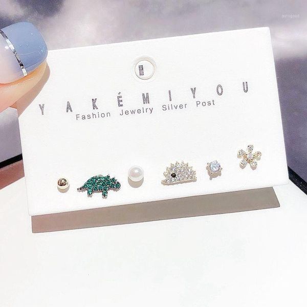 stud migga 6pcs cubic zircon paved flower animal earrings gold color hedgehog dinosaur studs for women1, Golden;silver
stud migga 6pcs cubic zircon paved flower animal earrings gold color hedgehog dinosaur studs for women1, Golden;silver