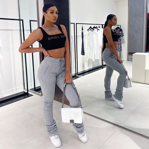 casual stacked flare womens pants slim solid color 9 colors option sport fitness women designer trousers, Black;white
casual stacked flare womens pants slim solid color 9 colors option sport fitness women designer trousers, Black;white