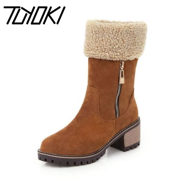 tuyoki warm fur women mid calf boots simpe round toe zipper mid heels shoes comfortable winter women footwear size 33-44, Black
tuyoki warm fur women mid calf boots simpe round toe zipper mid heels shoes comfortable winter women footwear size 33-44, Black