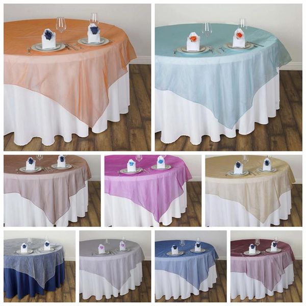 good quality square sheer organza table overlay banquet table cloth for wedding event l decoration
good quality square sheer organza table overlay banquet table cloth for wedding event l decoration