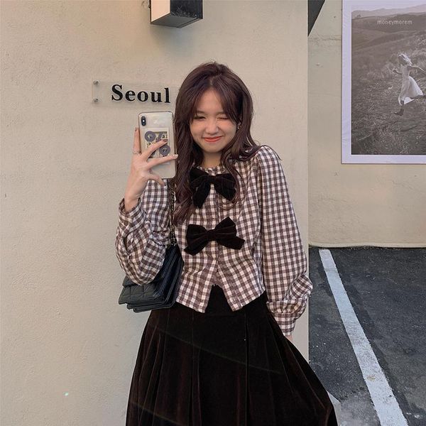 women's blouses & shirts shirt autumn and winter temperament loose bow knot lattice blouse british style1, White
women's blouses & shirts shirt autumn and winter temperament loose bow knot lattice blouse british style1, White