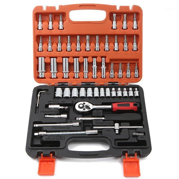 53pcs multi-function 1/4 ratchet wrench set socket torque wrenches kit include spinner ratchet handle home car repair tools1
53pcs multi-function 1/4 ratchet wrench set socket torque wrenches kit include spinner ratchet handle home car repair tools1