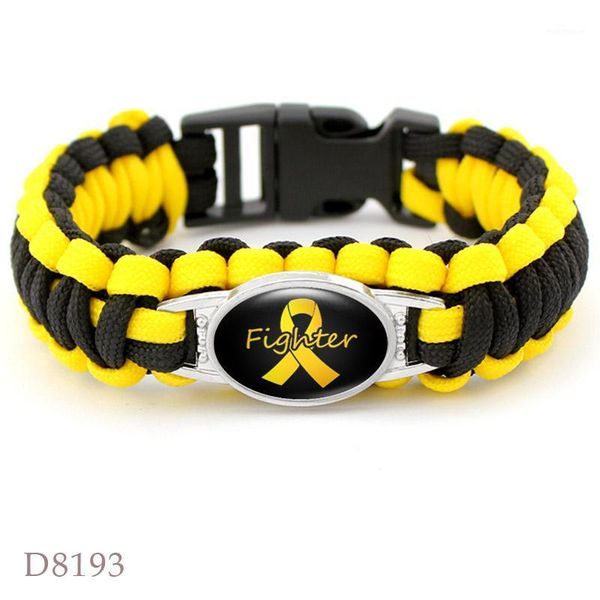 charm bracelets childhood cancer awareness ribbon yellow fighter parachute 550 cord wristband survival paracord bracelets1, Golden;silver
charm bracelets childhood cancer awareness ribbon yellow fighter parachute 550 cord wristband survival paracord bracelets1, Golden;silver