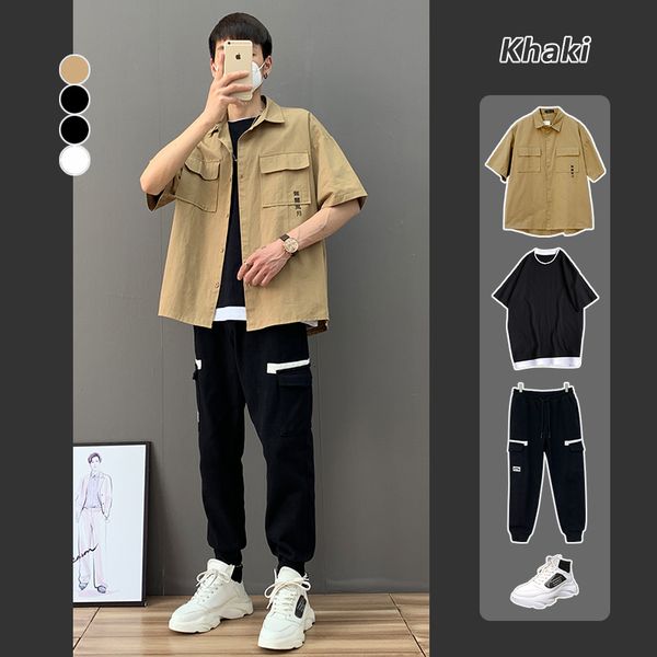 2020 new short sleeve men's loose casual work clothes shirt fashion brand versatile and handsome coat
2020 new short sleeve men's loose casual work clothes shirt fashion brand versatile and handsome coat