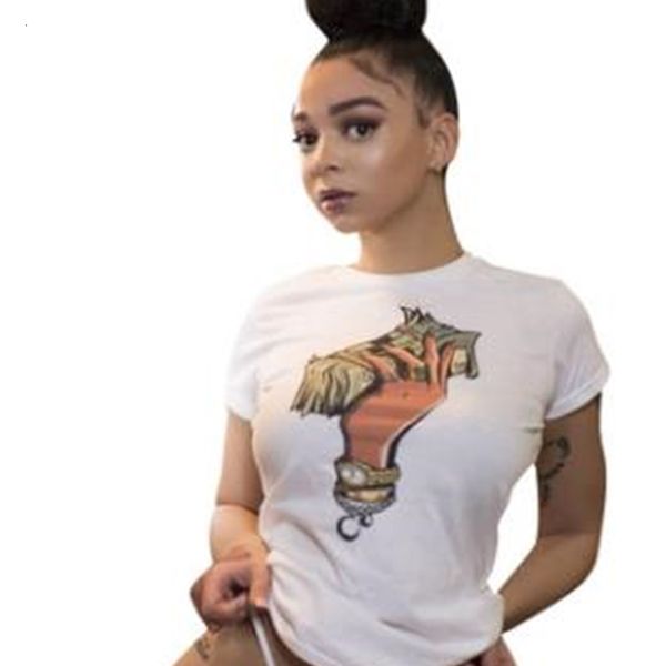 womens ins tshirts summer designer dollar printed fashion street tees casual womens clothing, White
womens ins tshirts summer designer dollar printed fashion street tees casual womens clothing, White