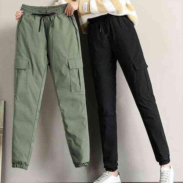 high waist womens cargo pants winter plus size 5xl stretch waist warm pants black khaki loose plus velvet cotton trousers, Black;white
high waist womens cargo pants winter plus size 5xl stretch waist warm pants black khaki loose plus velvet cotton trousers, Black;white