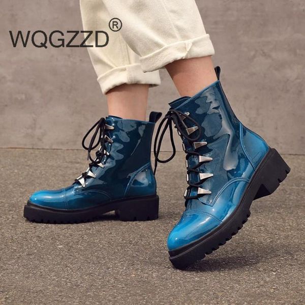 bottes femme 2020 new winter shoes women's motorcycle boots patent leather bright color leisure outdoor mid-calf boots mujer, Black
bottes femme 2020 new winter shoes women's motorcycle boots patent leather bright color leisure outdoor mid-calf boots mujer, Black