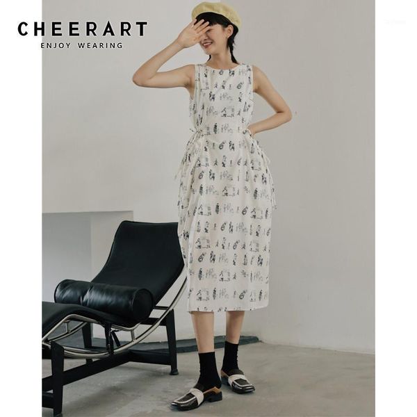 cheerart cotton white sleeveless tank dress painting summer long midi fit and flare dress women casual designer drawstring1, Black;gray
cheerart cotton white sleeveless tank dress painting summer long midi fit and flare dress women casual designer drawstring1, Black;gray
