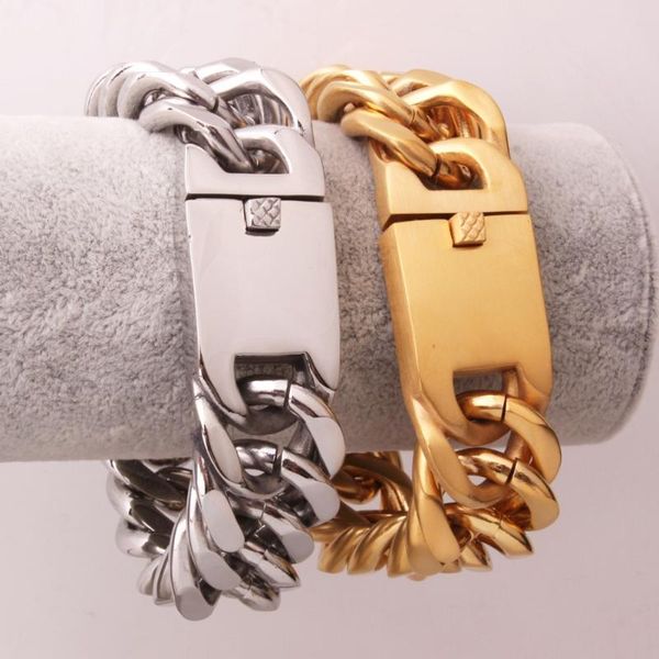 23mm hipper style huge stainless steel polished gold/silver color curb cuban link chain bracelet fashion mens boys daily jewelry, Black
23mm hipper style huge stainless steel polished gold/silver color curb cuban link chain bracelet fashion mens boys daily jewelry, Black