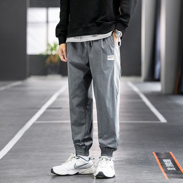 men's casual 2021 spring new loose korean leisure sports band toe fashion pai nine point long pants, Black
men's casual 2021 spring new loose korean leisure sports band toe fashion pai nine point long pants, Black