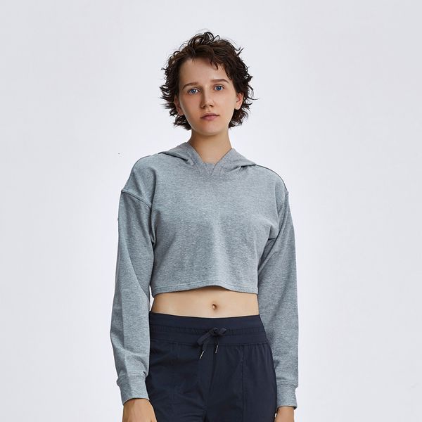 2021 new benefits loose fit cropped hoodie loopback material workout shirts for women long sleeve yoga crop o19q, Gray 
2021 new benefits loose fit cropped hoodie loopback material workout shirts for women long sleeve yoga crop o19q, Gray