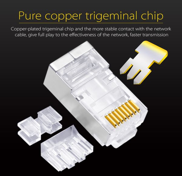 50u gold-plated three-piece ethernet connector cat6 rj45 8p8c modular plug gigabit network cable connector crystal head
50u gold-plated three-piece ethernet connector cat6 rj45 8p8c modular plug gigabit network cable connector crystal head