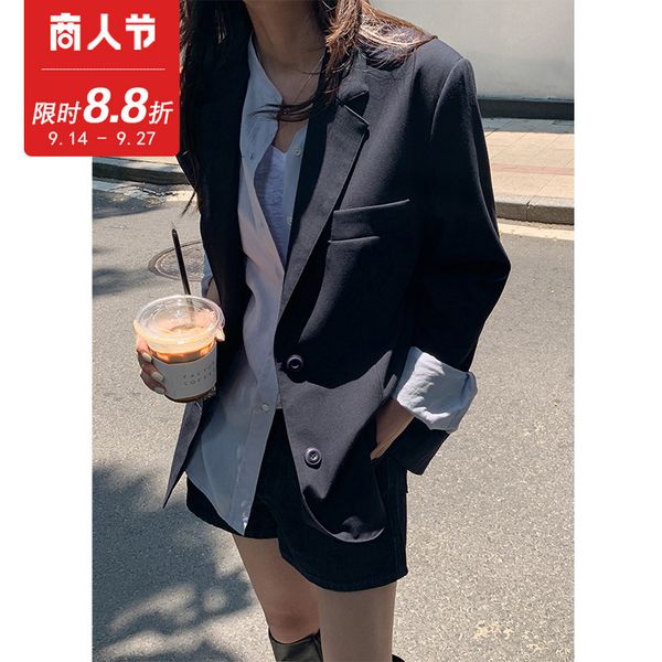 dark blue goth designer single blazer suit for 2021 winter woman clothes kqwk, White;black
dark blue goth designer single blazer suit for 2021 winter woman clothes kqwk, White;black
