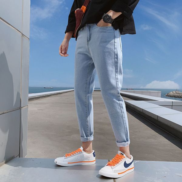 men's brem 2021 pants spring and winter's new thin feet jeans clothes zhqq, Blue
men's brem 2021 pants spring and winter's new thin feet jeans clothes zhqq, Blue