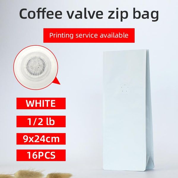 16pcs 1/2 pound 250g matte white coffee bean one side degassing valve packaging bag block bottom stand up coffee pouch
16pcs 1/2 pound 250g matte white coffee bean one side degassing valve packaging bag block bottom stand up coffee pouch