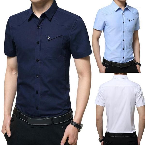 men's casual shirts 2021 stylish men solid color turn down collar short sleeve pockets button slim shirt plus size, White;black
men's casual shirts 2021 stylish men solid color turn down collar short sleeve pockets button slim shirt plus size, White;black