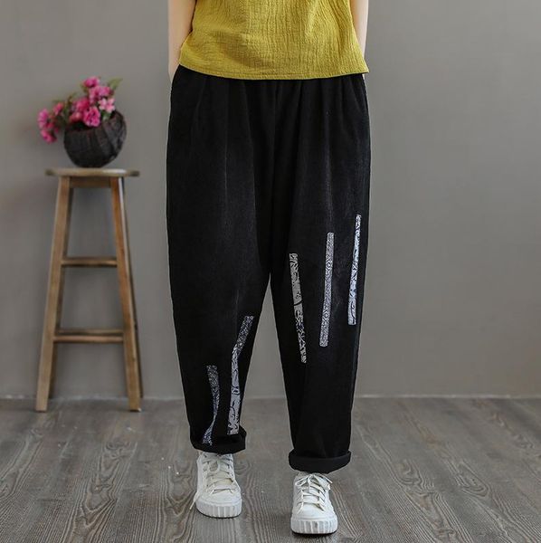 cordoroy women pants 2020 autumn winter new patchwork casual pants elastic waist black casual trousers women, Black;white
cordoroy women pants 2020 autumn winter new patchwork casual pants elastic waist black casual trousers women, Black;white