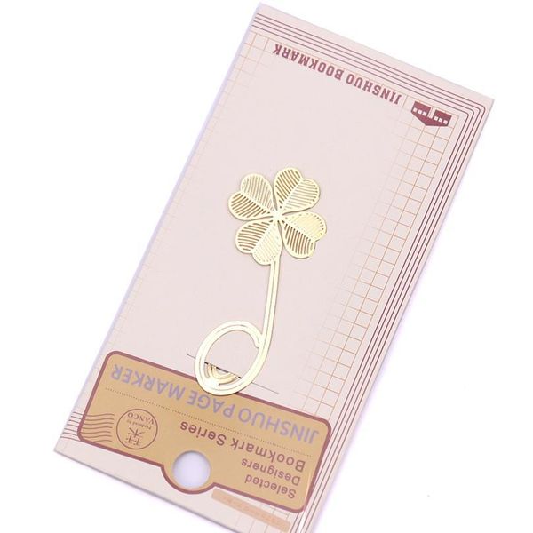 1pc New Four-leaf Clover Reading Metal Clip Bookmark Gift Book Mark For Kids Sqcelc