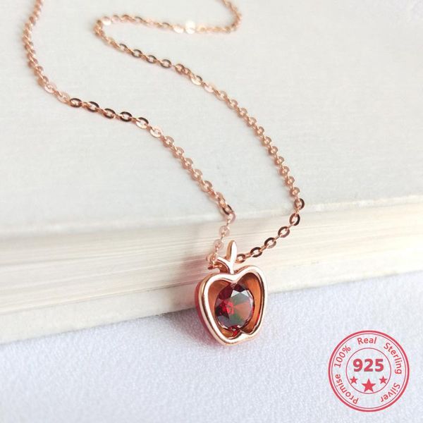 korea new style 925 sterling silver for women simple fashion chic crystal apple pendant rose gold necklace jewelry
korea new style 925 sterling silver for women simple fashion chic crystal apple pendant rose gold necklace jewelry
