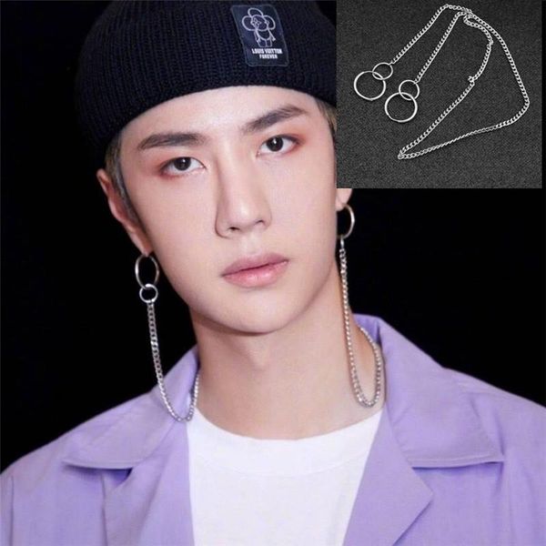 stud kpop dna korean star v 1 pair fashion 58cm long earring earrings bangtan boys doulbe chain jewelry, Golden;silver
stud kpop dna korean star v 1 pair fashion 58cm long earring earrings bangtan boys doulbe chain jewelry, Golden;silver