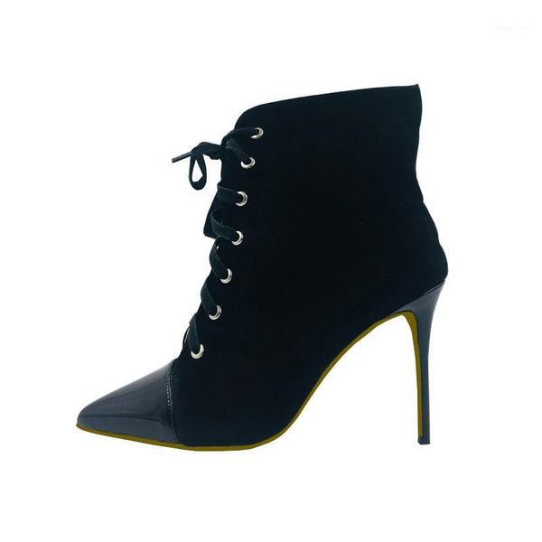 boots extra size 34-45 lace up black suede patent leather patchwork thin high heels elegant women winter ankle boots1
boots extra size 34-45 lace up black suede patent leather patchwork thin high heels elegant women winter ankle boots1