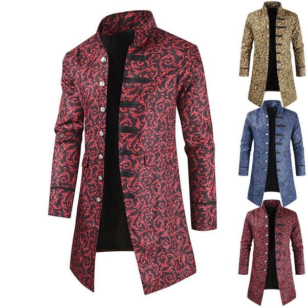 men's jackets 2021 spring steampunk vintage long trench coat jacket cotton sleeves button clothes drop, Black;brown
men's jackets 2021 spring steampunk vintage long trench coat jacket cotton sleeves button clothes drop, Black;brown