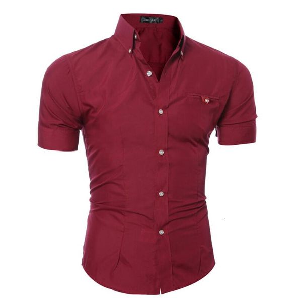 2019 new men's short-sleeved solid color cotton brand shirts fashion slim leisure men 's shirt jun 40, White;black
2019 new men's short-sleeved solid color cotton brand shirts fashion slim leisure men 's shirt jun 40, White;black