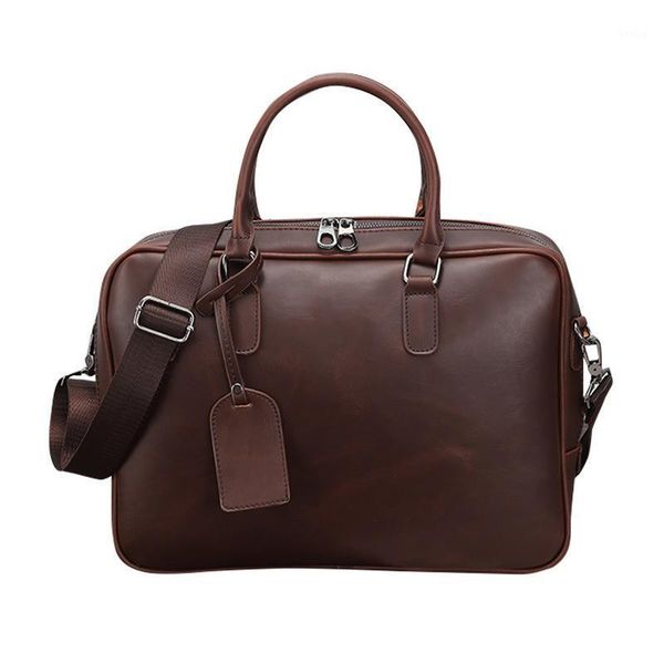 men's crazy horse pu leather briefcases male fashion brown business shoulder bags large handbag messenger bag work file bag1
men's crazy horse pu leather briefcases male fashion brown business shoulder bags large handbag messenger bag work file bag1