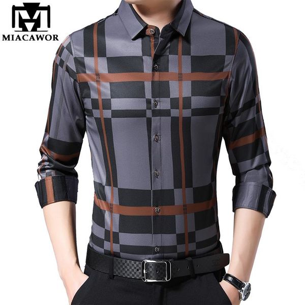 miacawor brand casual men shirt fashion plaid shirts long sleeve slim fit social shirts camisa masculina streetwear c626, White;black
miacawor brand casual men shirt fashion plaid shirts long sleeve slim fit social shirts camisa masculina streetwear c626, White;black
