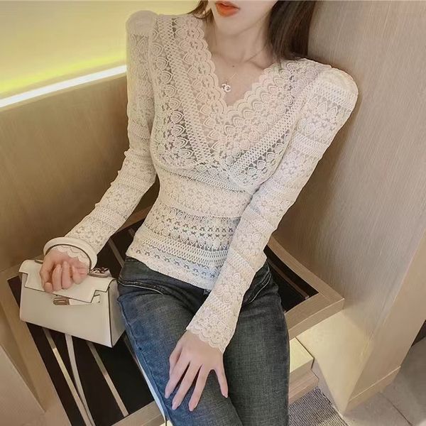 new female fashion 2021 lace blouse elegant floral embroidery long thin blouses transparent lady shirt xy1u, White
new female fashion 2021 lace blouse elegant floral embroidery long thin blouses transparent lady shirt xy1u, White