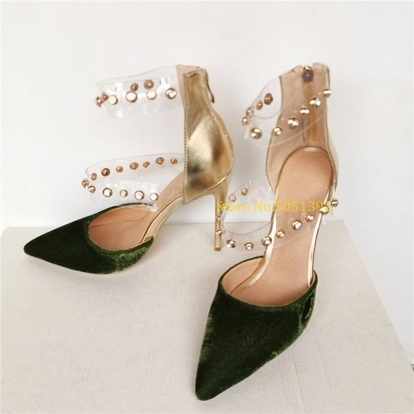 velvet thin high heel pumps pointed toe clear pvc zipper up shoes office lady rivet decor cut out shoes spring summer dress pump, Black
velvet thin high heel pumps pointed toe clear pvc zipper up shoes office lady rivet decor cut out shoes spring summer dress pump, Black