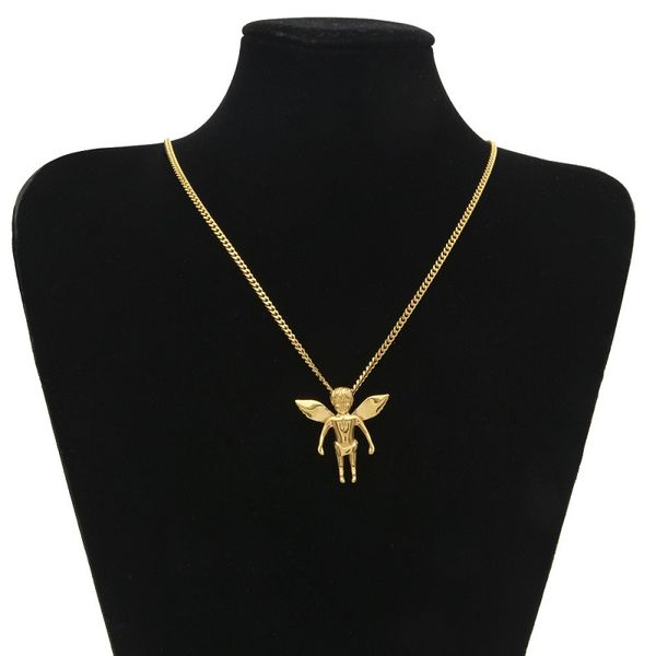 mens hip hop necklace gold stainless steel baby angle pendant necklaces cuban link chain mens jewelry fashion design, Silver
mens hip hop necklace gold stainless steel baby angle pendant necklaces cuban link chain mens jewelry fashion design, Silver