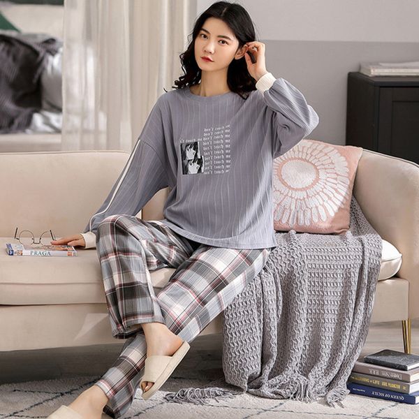 2021 new pyjamas spring printing plus size female sleepwear neck long sleeve cotton casual nightwear ladies 4mbj, White
2021 new pyjamas spring printing plus size female sleepwear neck long sleeve cotton casual nightwear ladies 4mbj, White