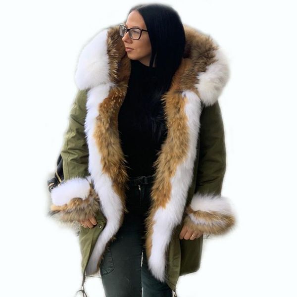 women's fur & faux 2021 winter jacket women natural raccoon collar hood cuffs thick warm outerwear long parka real coat, Black
women's fur & faux 2021 winter jacket women natural raccoon collar hood cuffs thick warm outerwear long parka real coat, Black