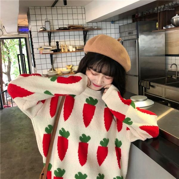 korea women thick loose sweater casual lady harajuku long sleeve knitted sweaters cute kawaii carrot embroidery jumpers1, White;black
korea women thick loose sweater casual lady harajuku long sleeve knitted sweaters cute kawaii carrot embroidery jumpers1, White;black