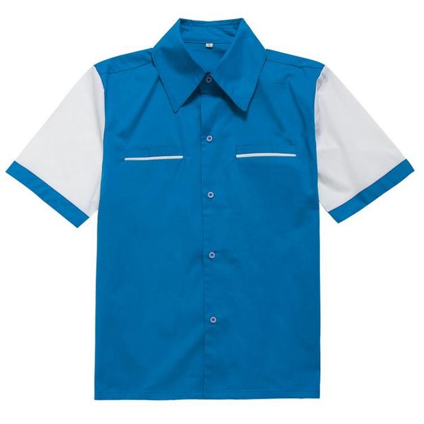 men's casual shirts short sleeves camisa masculina plus size blue white cotton vintage rock n roll shirt button up woven rockabilly men, White;black
men's casual shirts short sleeves camisa masculina plus size blue white cotton vintage rock n roll shirt button up woven rockabilly men, White;black