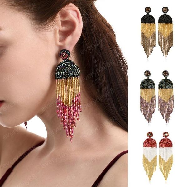 3 colors handmade beaded colored beads earrings bohemian tassel dangle earrings stud for women girls gifts, Silver
3 colors handmade beaded colored beads earrings bohemian tassel dangle earrings stud for women girls gifts, Silver