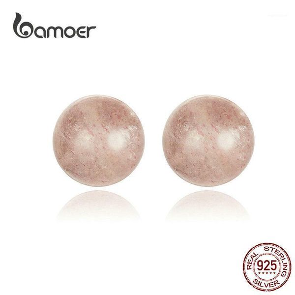 bamoer natural stone stud earrings stelring silver crystal ball pink earring garnet beads korean style fashion jewelry sce6521, Golden;silver
bamoer natural stone stud earrings stelring silver crystal ball pink earring garnet beads korean style fashion jewelry sce6521, Golden;silver
