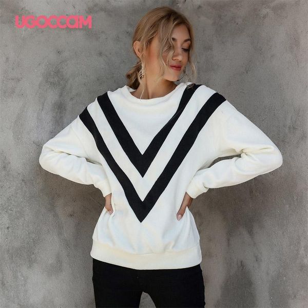 ugoccam striped pullovers sweatshirt women oversized long sleeve o-neck woman casual women clothes sudaderas, Black
ugoccam striped pullovers sweatshirt women oversized long sleeve o-neck woman casual women clothes sudaderas, Black