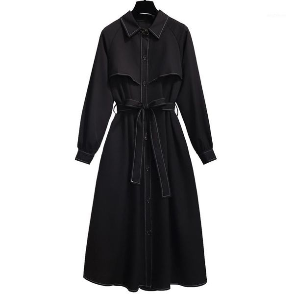 women's trench coats woemn hepburn black autumn wnd winter coat temperament french belt waist long female windbreaker \trench coat1, Tan;black 
women's trench coats woemn hepburn black autumn wnd winter coat temperament french belt waist long female windbreaker \trench coat1, Tan;black