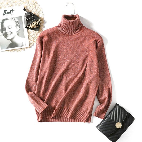 2021 new glitter women winter sweater shiny autumn turtleneck pullovers lady sweaters basic female black knit long sleeve vym8, White;black
2021 new glitter women winter sweater shiny autumn turtleneck pullovers lady sweaters basic female black knit long sleeve vym8, White;black
