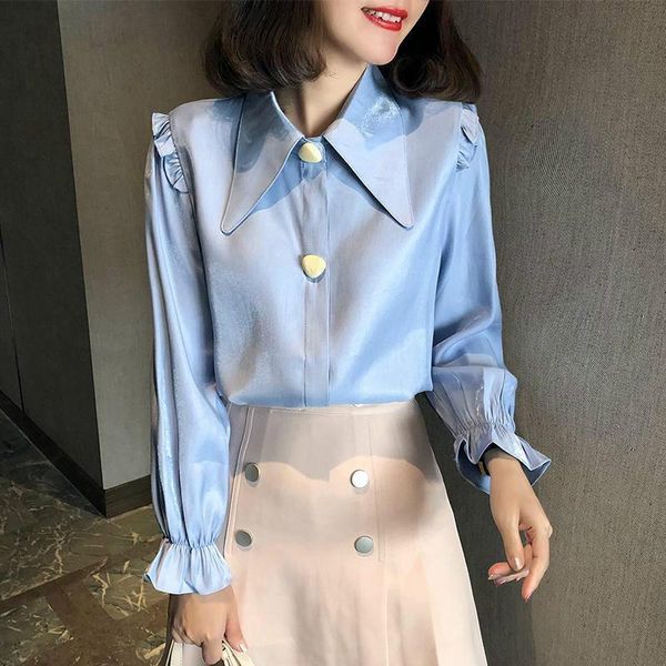 2021 new spring autumn women korean style long sleeve blouses female vintage button solid shirts blusas roupa feminina a73, White
2021 new spring autumn women korean style long sleeve blouses female vintage button solid shirts blusas roupa feminina a73, White