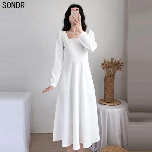 casual dresses french white dress one-piece women elegant office 2021 spring autumn women's square collar long sleeve midi, Black;gray
casual dresses french white dress one-piece women elegant office 2021 spring autumn women's square collar long sleeve midi, Black;gray