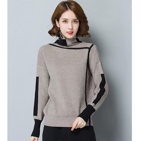 korean-style women's wear sweater, loose color matching long sleeve sweater, knit low waist jersey, sweater women1, White;black
korean-style women's wear sweater, loose color matching long sleeve sweater, knit low waist jersey, sweater women1, White;black
