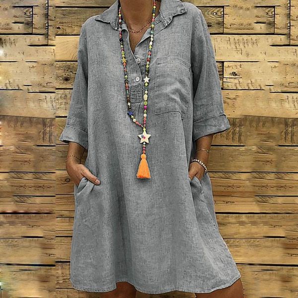casual dresses 5xl fashion women's clothing plus size summer autumn turn down collar pocket dress loose button large shirt, Black;gray
casual dresses 5xl fashion women's clothing plus size summer autumn turn down collar pocket dress loose button large shirt, Black;gray