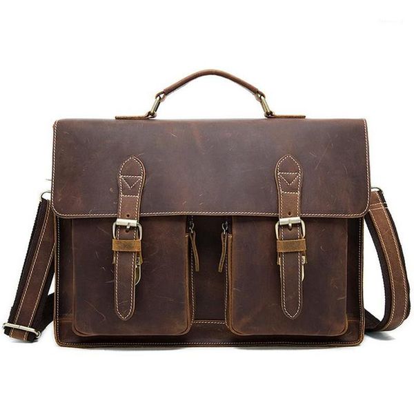 14inch vintage genuine leather men business bag briefcases lapbriefcases bag office/document bags men shoulder 40#61
14inch vintage genuine leather men business bag briefcases lapbriefcases bag office/document bags men shoulder 40#61